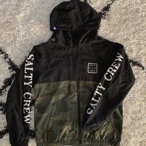 Salty Crew Boys Black Camo Windbreaker